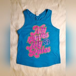 Zumba open back tank top